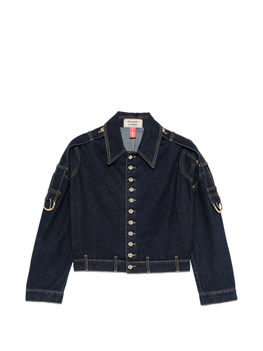 alessandro enriquez button denim jacket - Blu