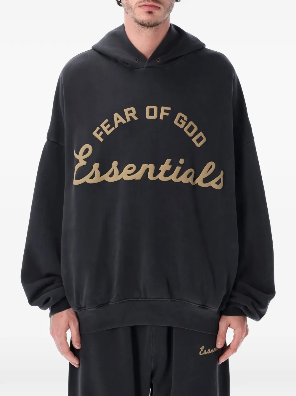 FEAR OF GOD ESSENTIALS 90s hoodie met logoprint Zwart