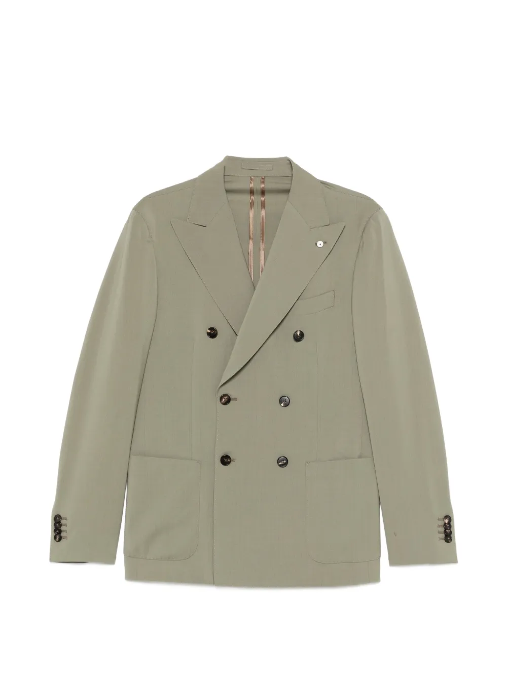 LUIGI BIANCHI MANTOVA double-breasted pocket suit - Verde