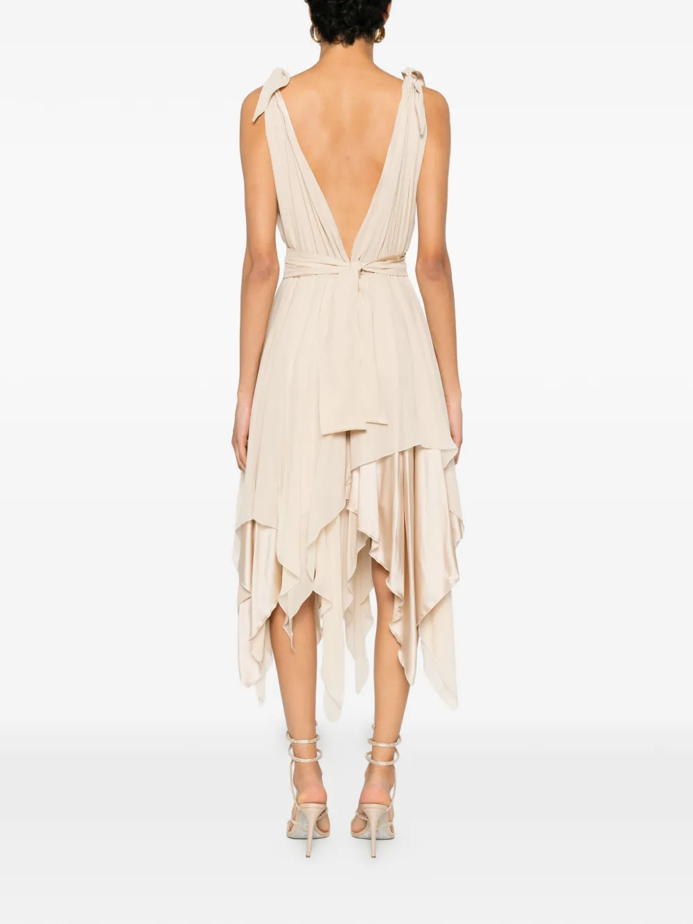 Stephan Janson Midi-jurk met V-hals Beige
