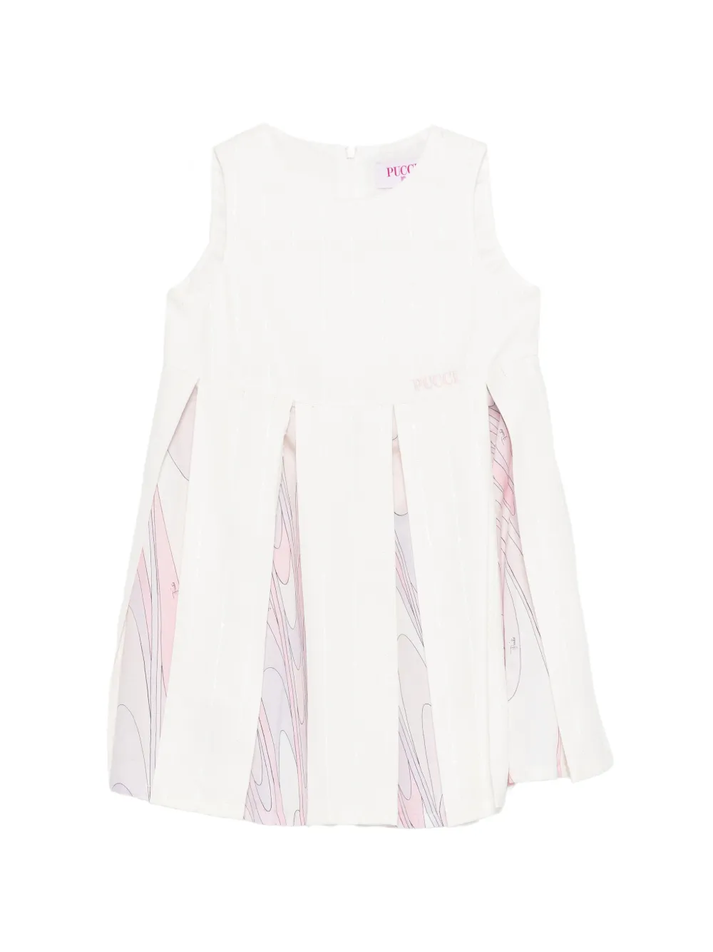 PUCCI Junior sequin-embellished pleated dress - Bianco