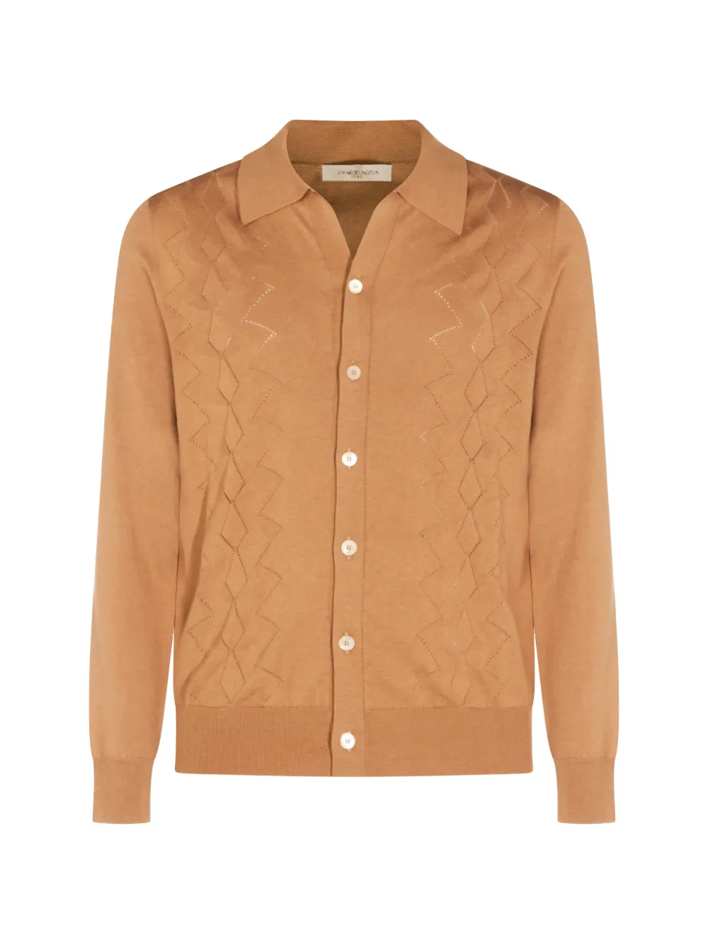 Piacenza Cashmere patterned button shirt - Marrone