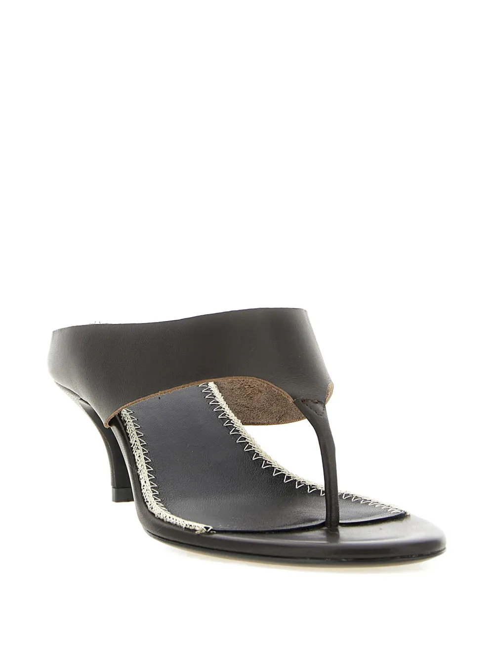 Magda Butrym Leren sandalen met gewelfd stiksel Bruin