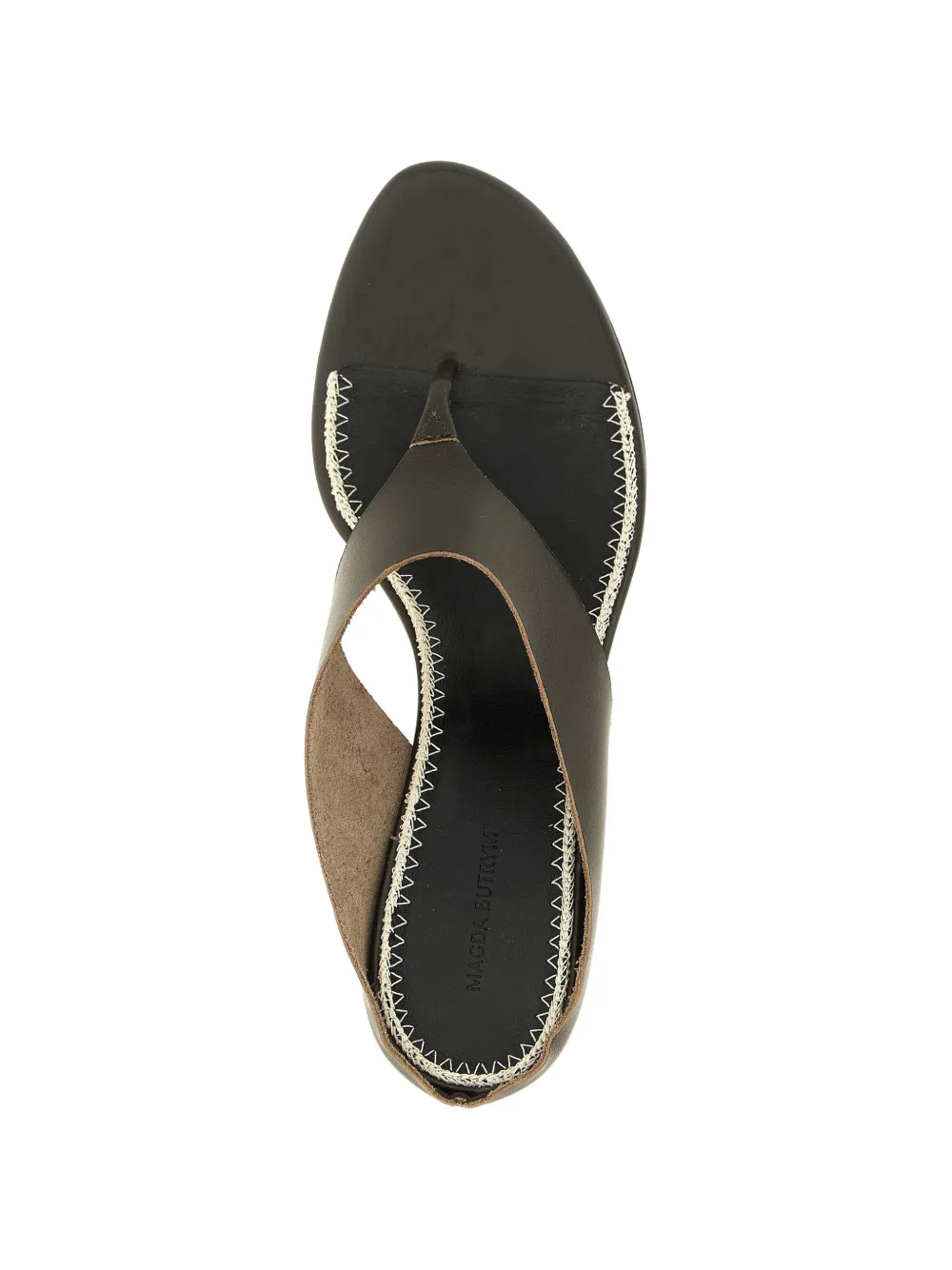 Magda Butrym Leren sandalen met gewelfd stiksel Bruin