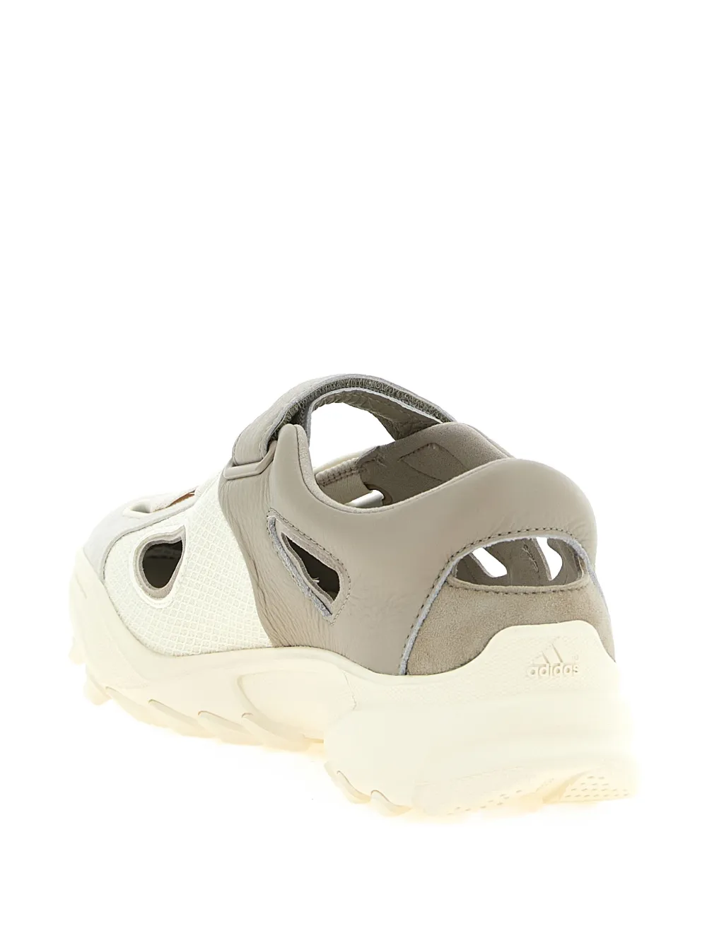  Y-3 Cutout Embossed Logo Sandals - Grey 