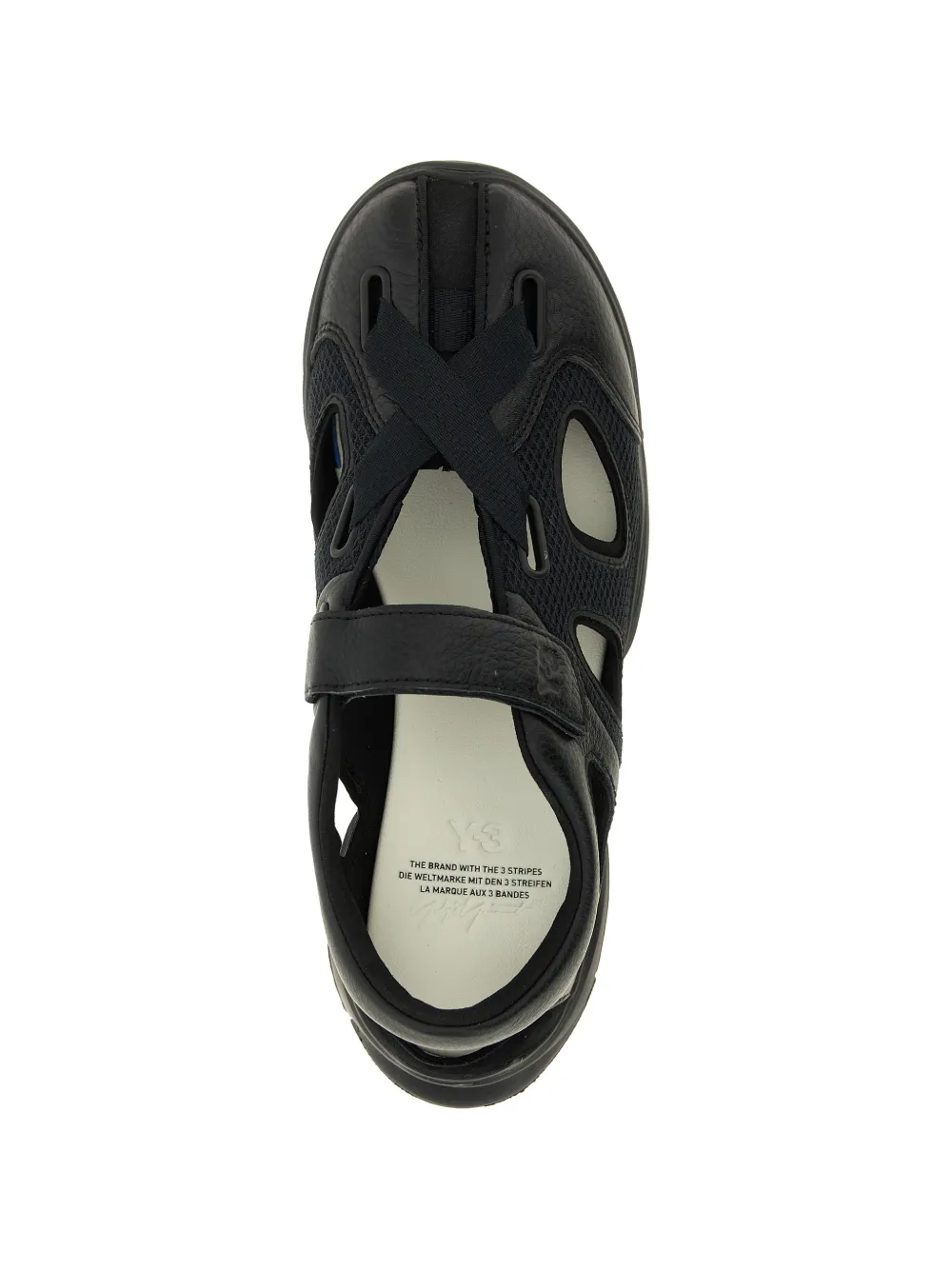 Y-3 hammered-leather trainers Zwart