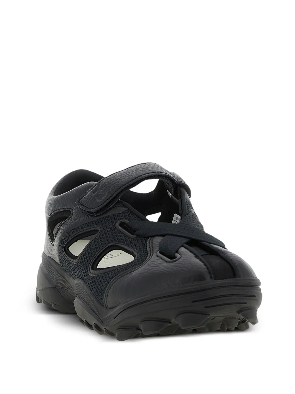 Y-3 hammered-leather trainers Zwart