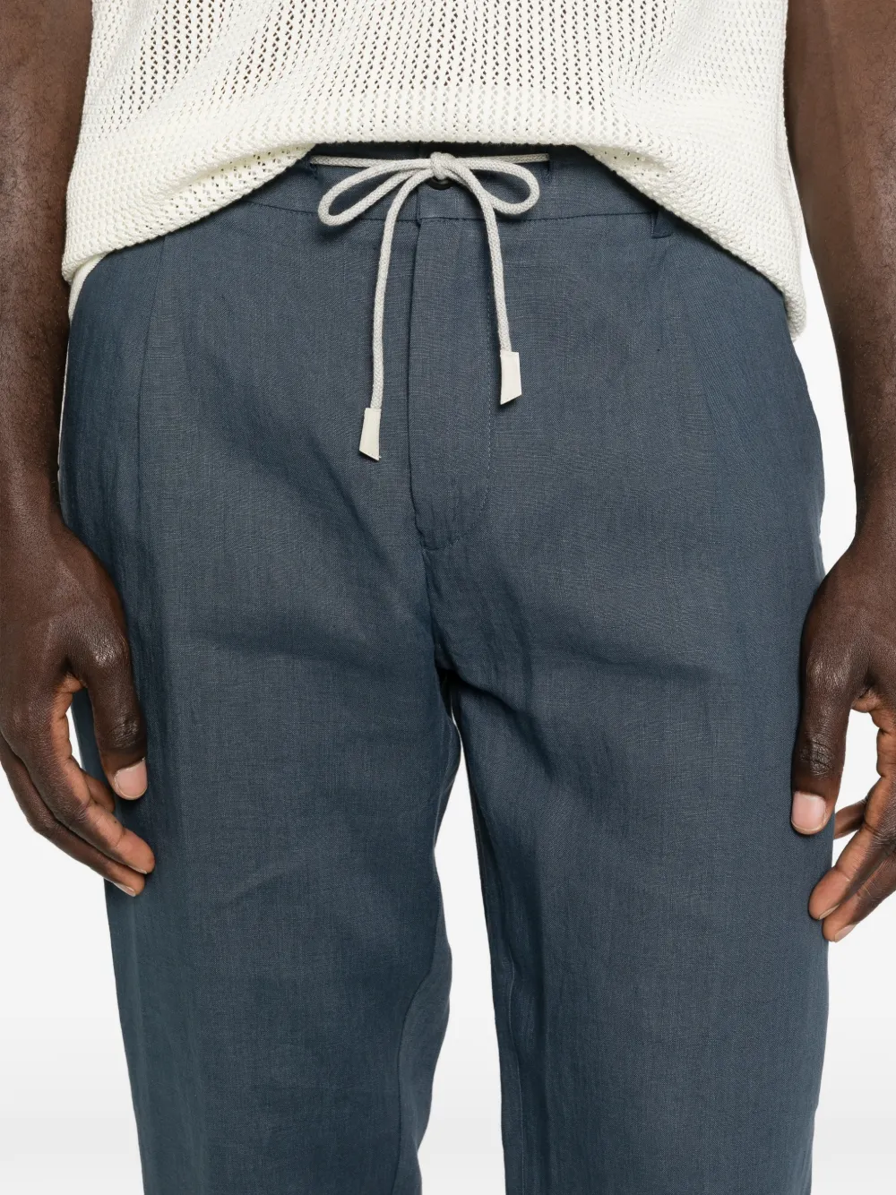 Eleventy Broek met trekkoord Blauw