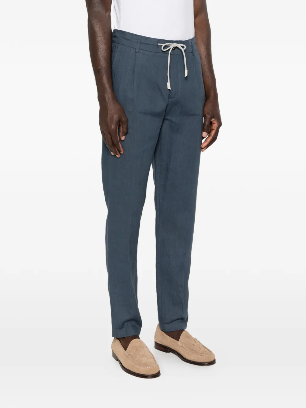 Eleventy Broek met trekkoord Blauw
