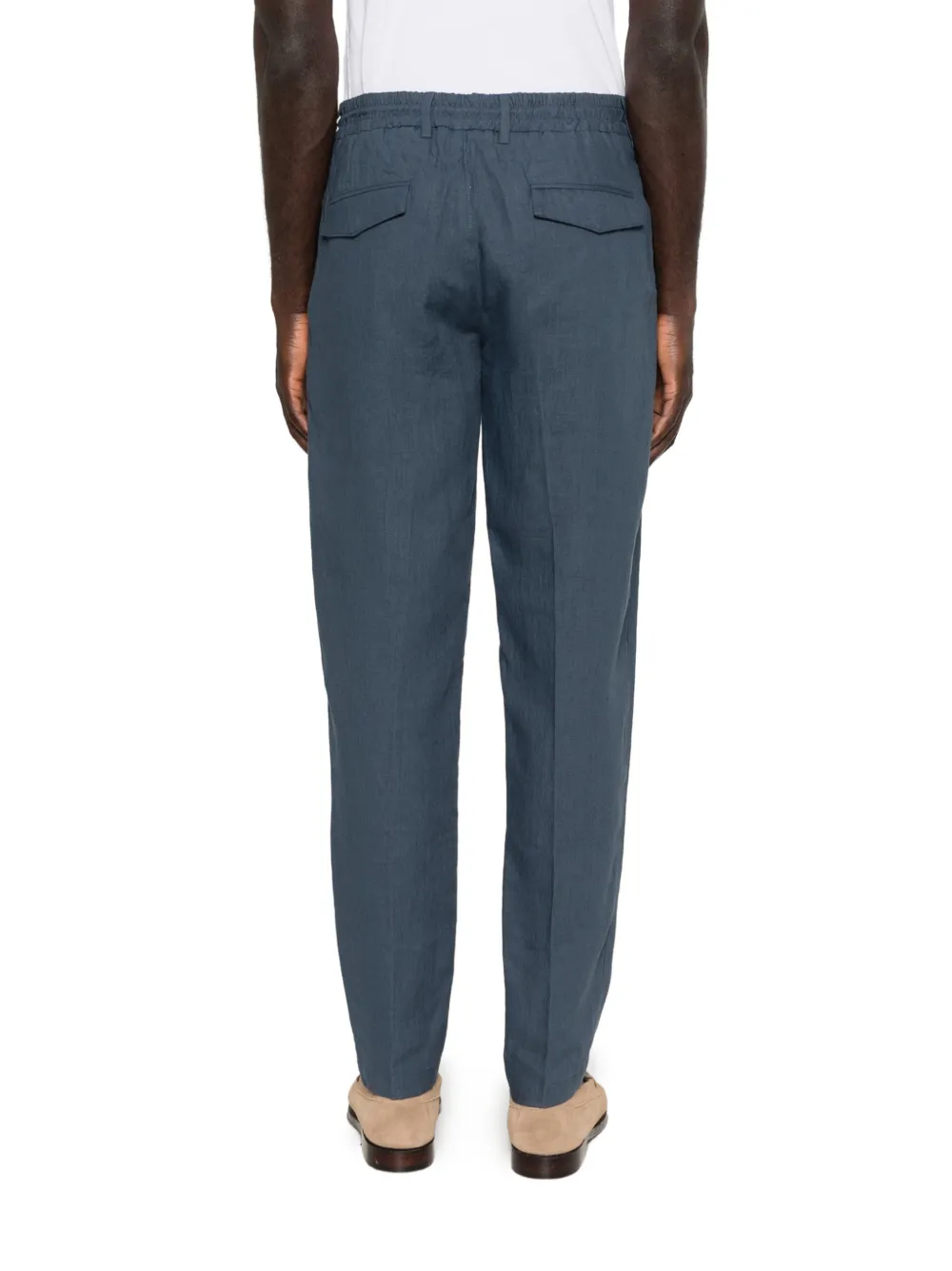 Eleventy Broek met trekkoord Blauw