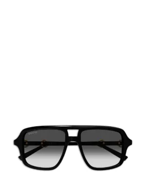 Gucci Eyewear horsebit-detail square-frame Sunglasses | Black