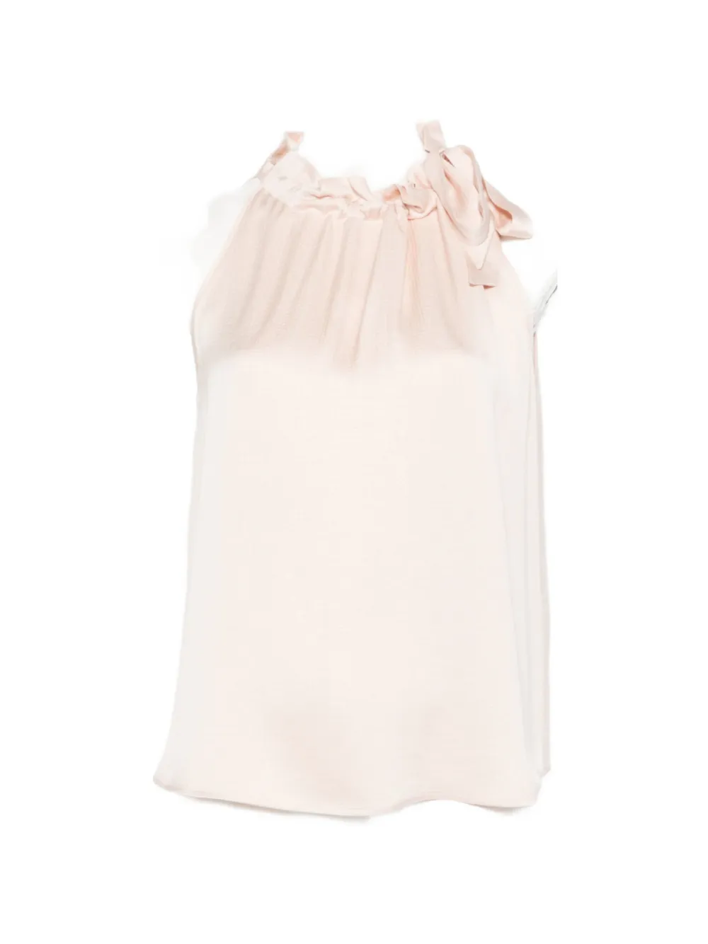 Peserico ruffled-neck tie-fastening top - Rosa