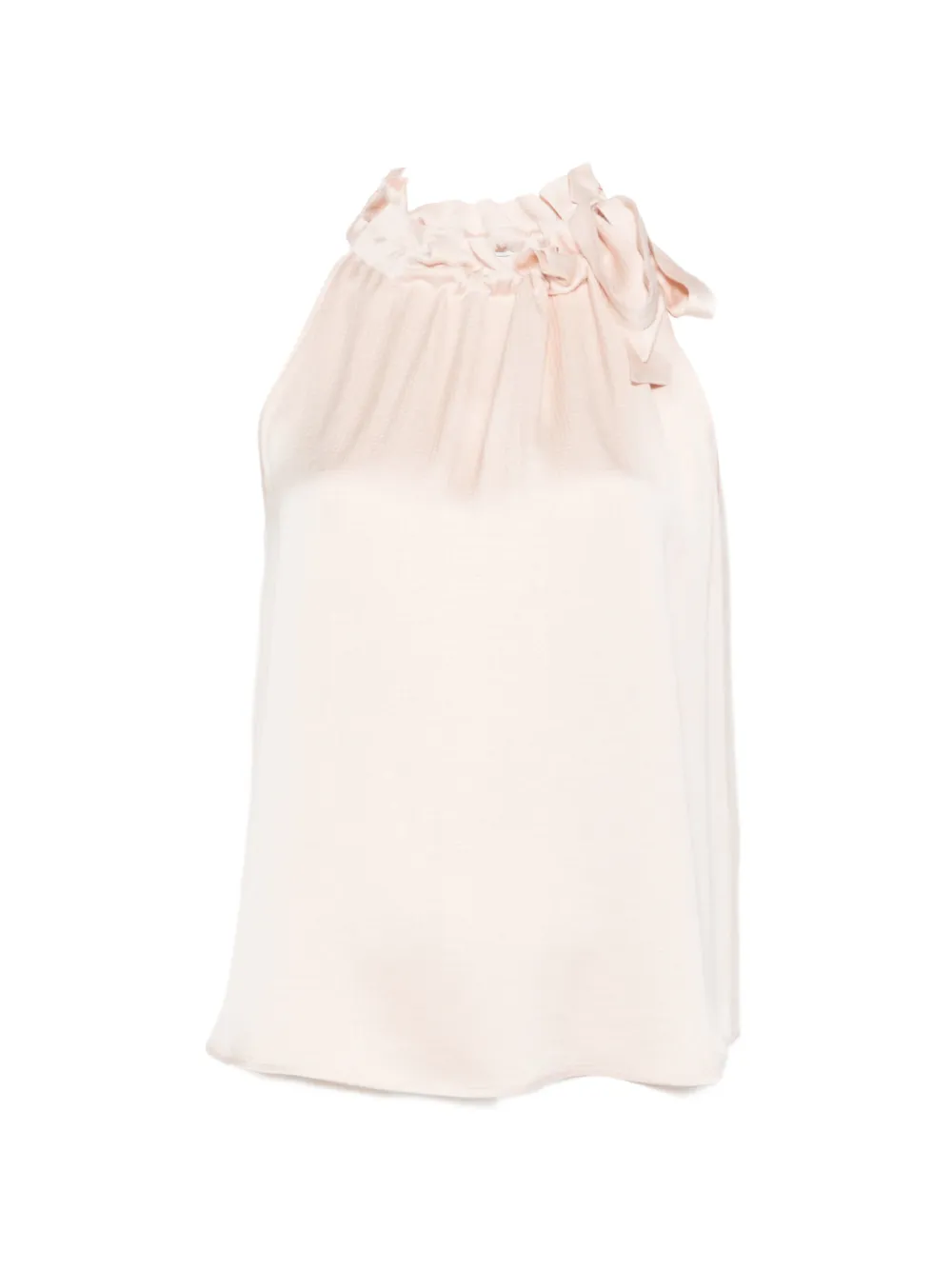 Peserico ruffled-neck tie-fastening top - Rosa