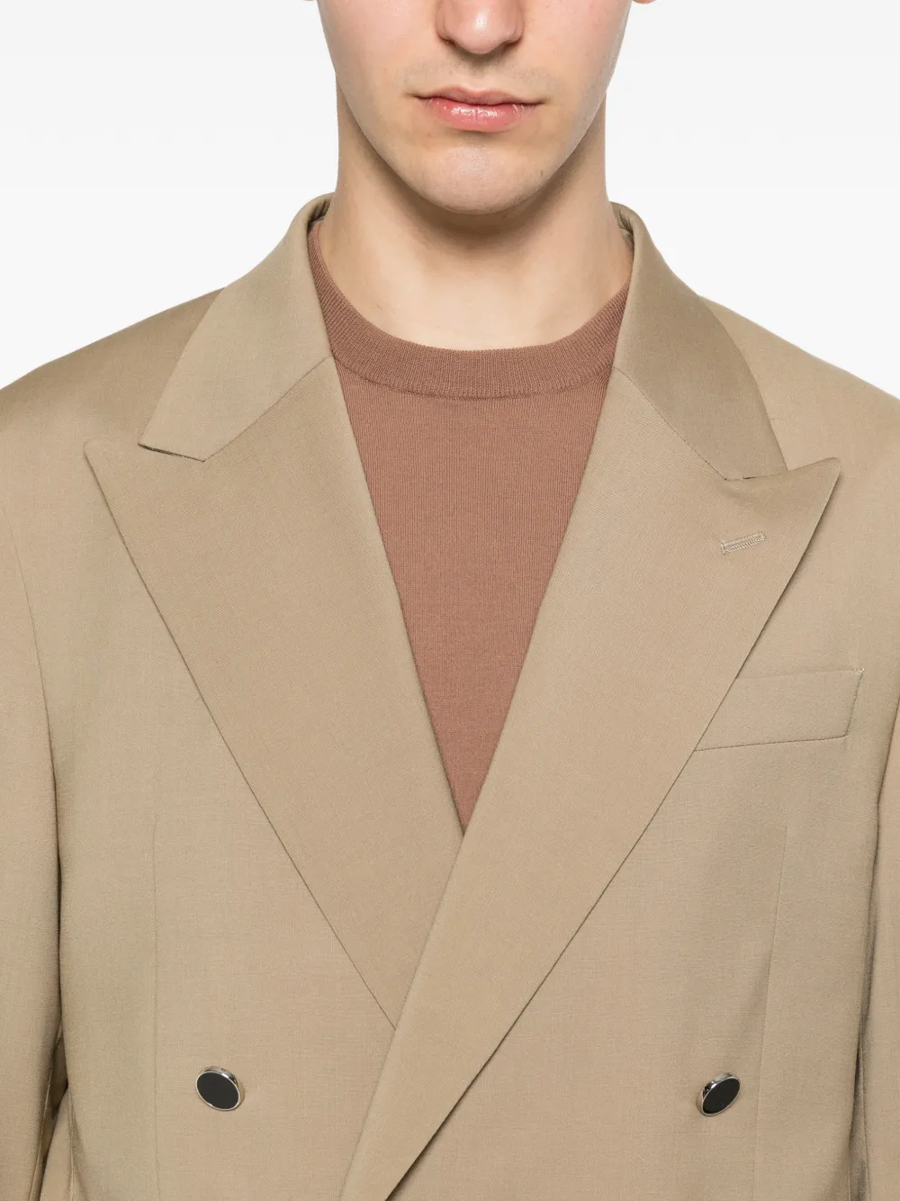 Manuel Ritz Blazer met dubbele rij knopen Beige