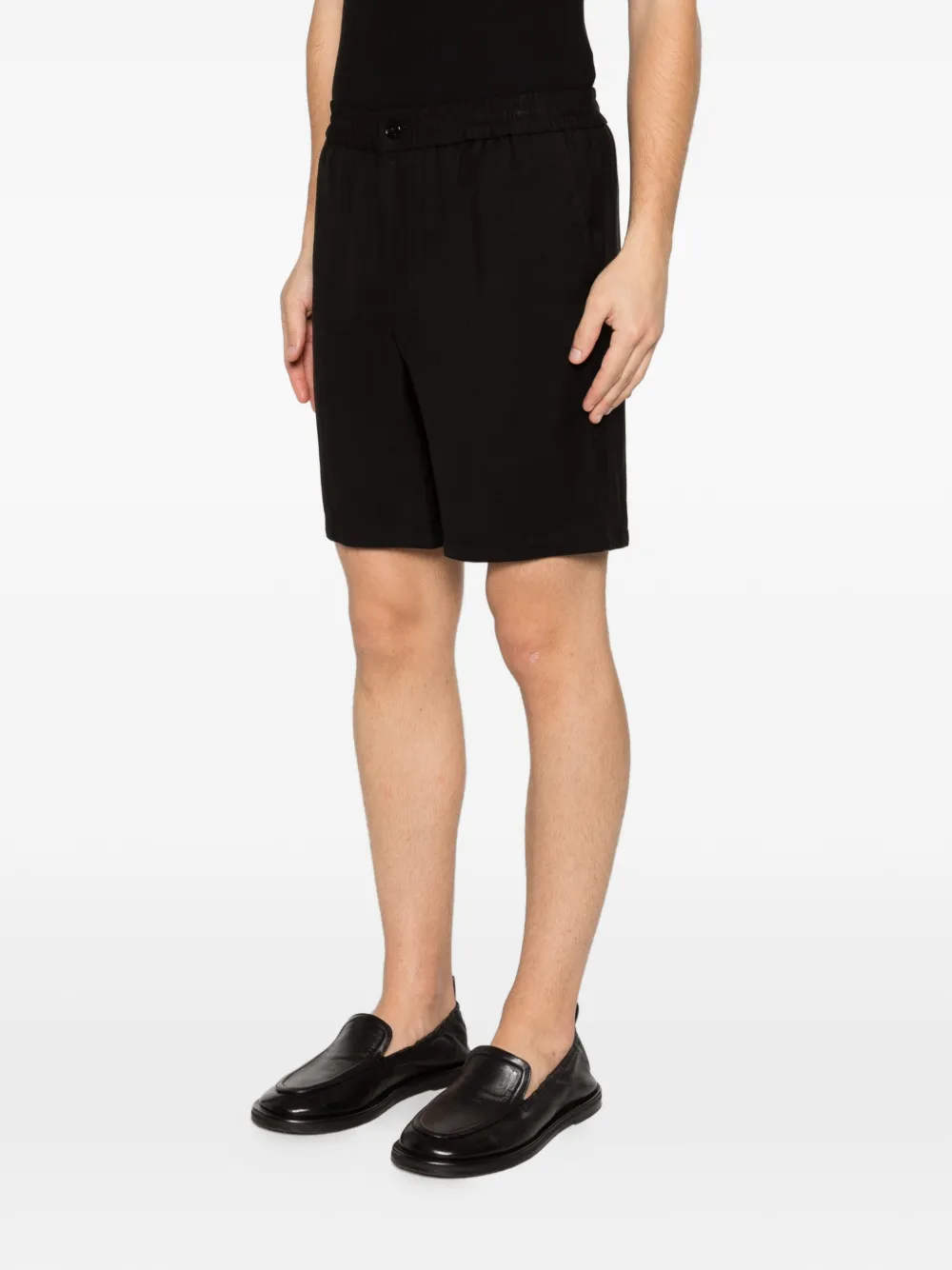 AMI Paris Shorts met elastische taille Zwart