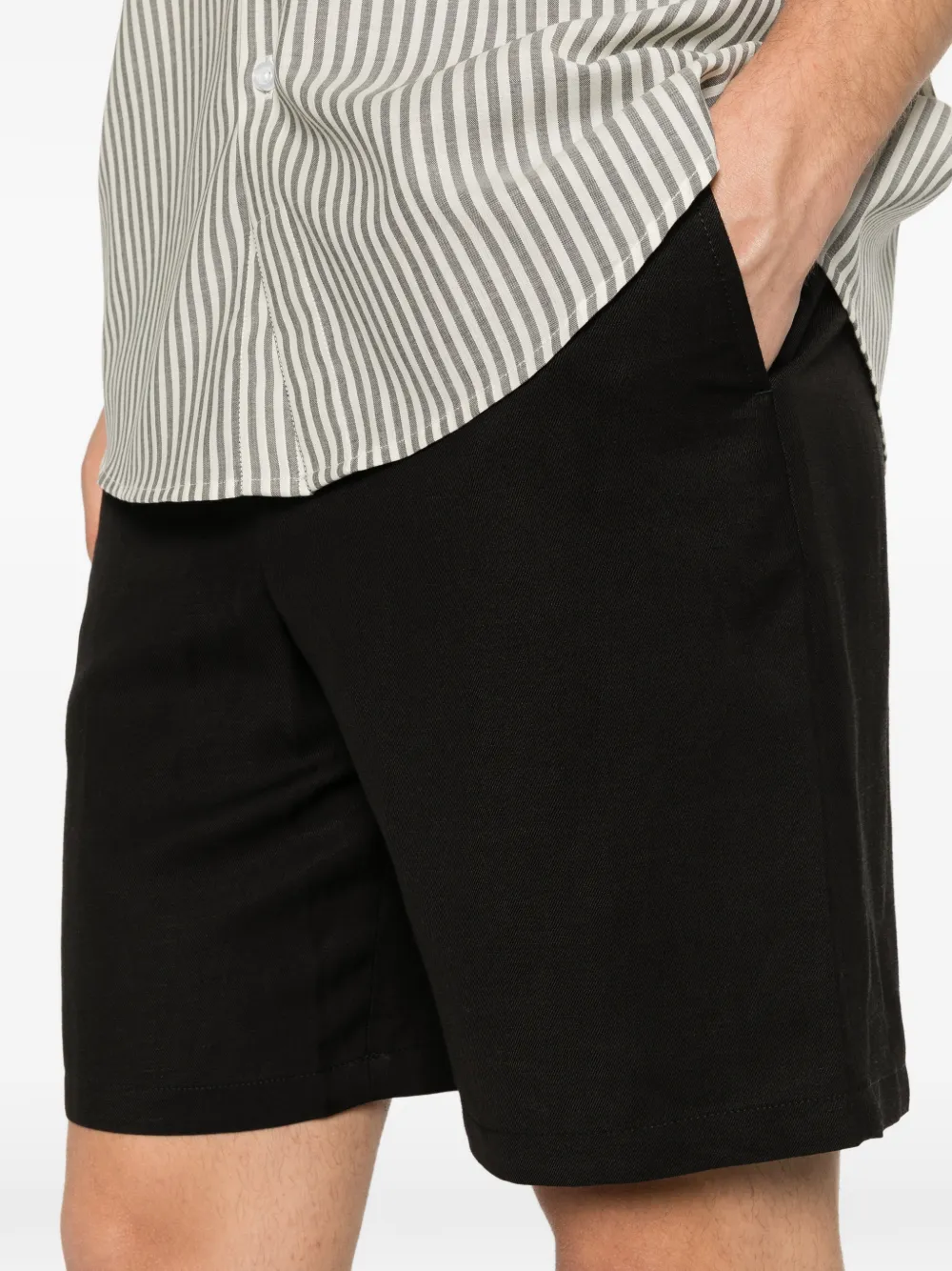 AMI Paris Shorts met elastische taille Zwart