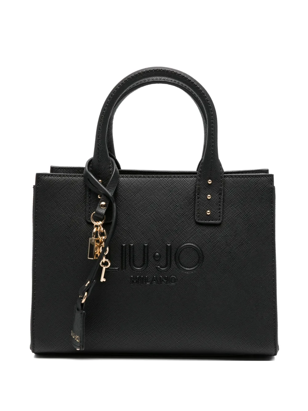 LIU JO small logo-embossed tote bag - Nero