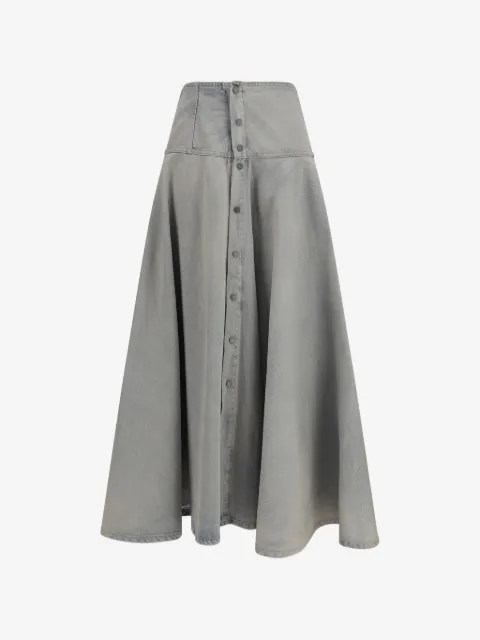 Haikure button A-line skirt