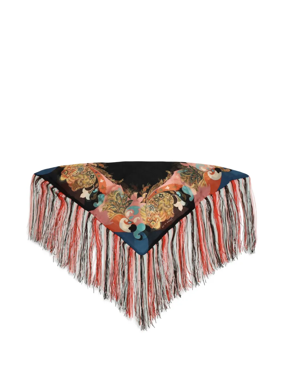 ETRO paisley-print fringed scarf - Nero