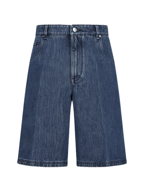 FENDI logo-patch denim shorts