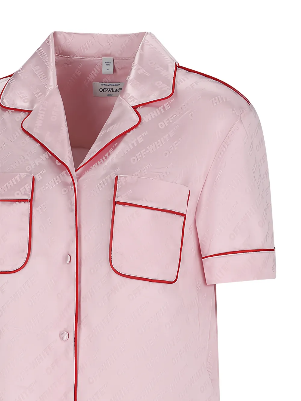 Off-White Shirt met jacquard Roze