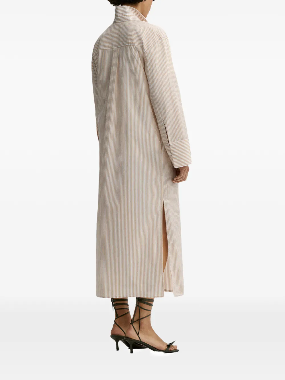 By Malene Birger Perroti gestreepte blousejurk Beige