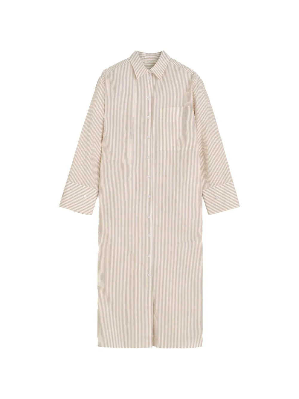 By Malene Birger Gestreiftes Perroti Hemdkleid - Nude
