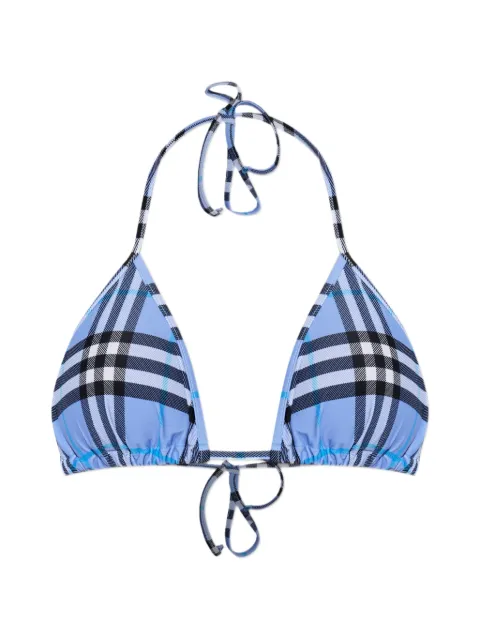 Burberry checked tie-fastening bikini top