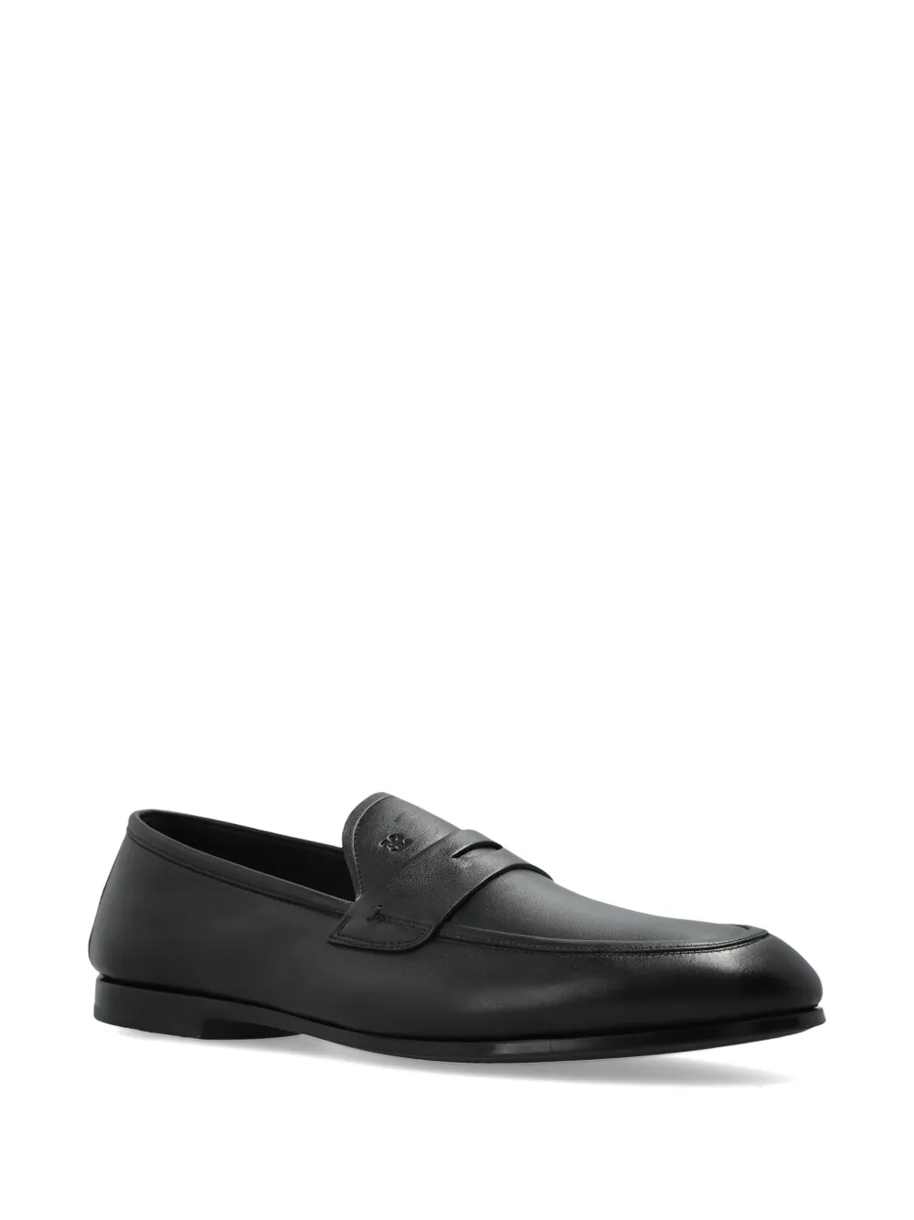 Fabi almond-toe leather loafers Zwart
