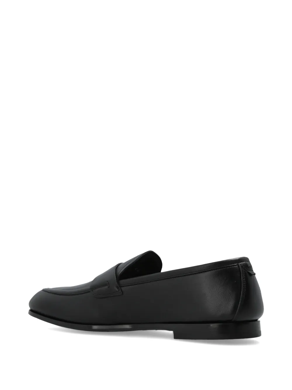 Fabi almond-toe leather loafers Zwart