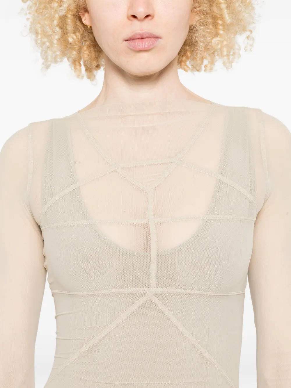 Rick Owens Maxi-jurk met lange mouwen Beige