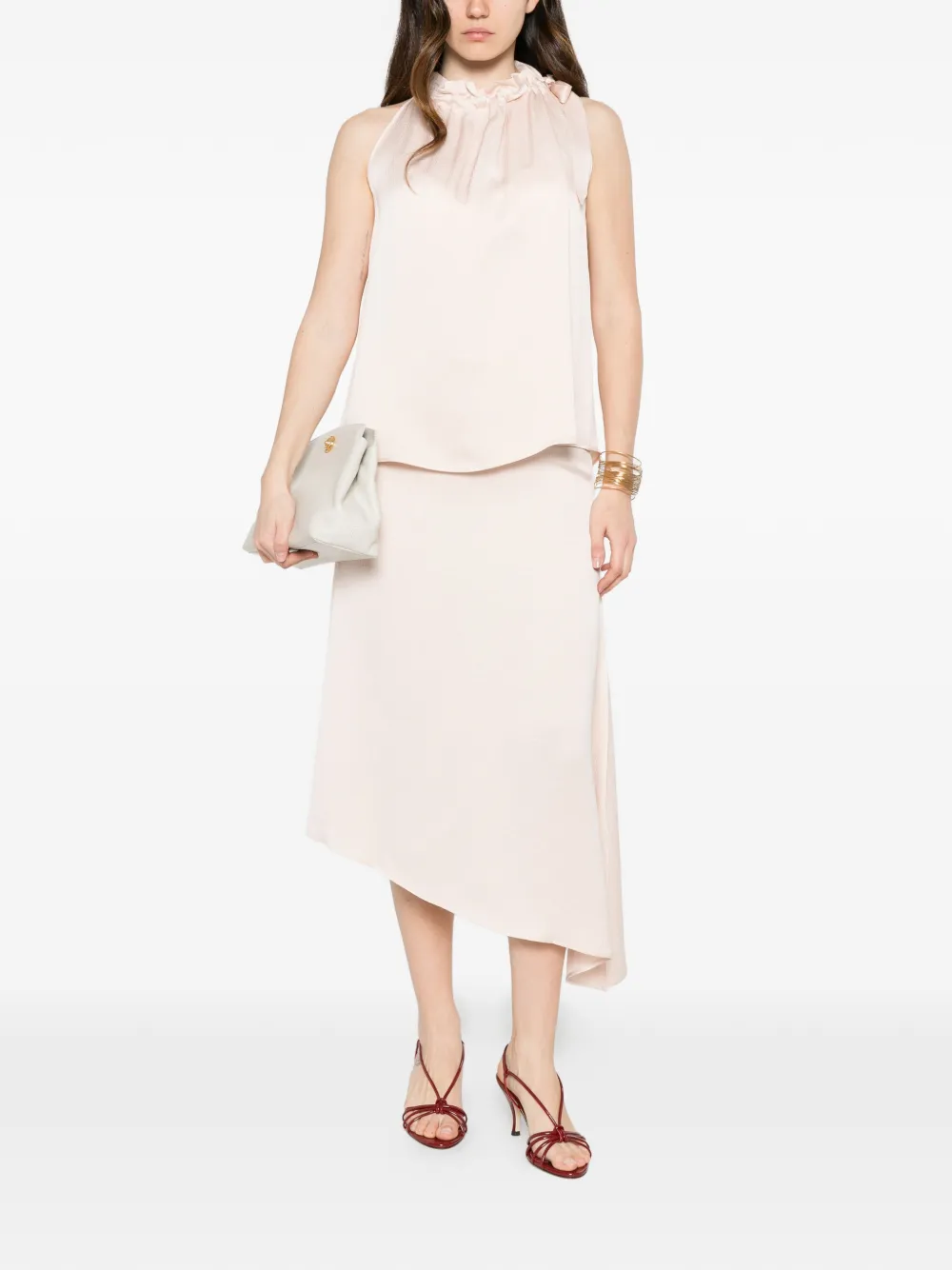 Peserico Midi-rok met asymmetrische afwerking Roze