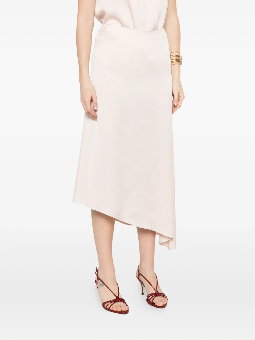 Peserico Midi-rok met asymmetrische afwerking Roze