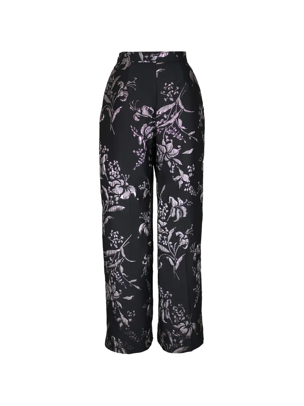  Lela Rose Floral Trousers - Black 
