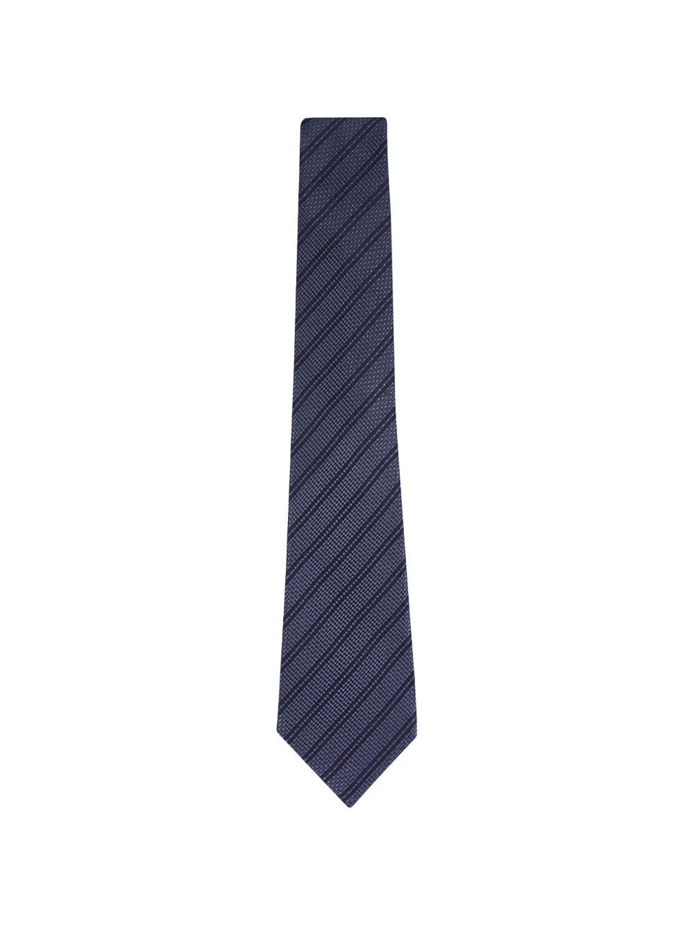 Zegna houndstooth striped tie - Blu