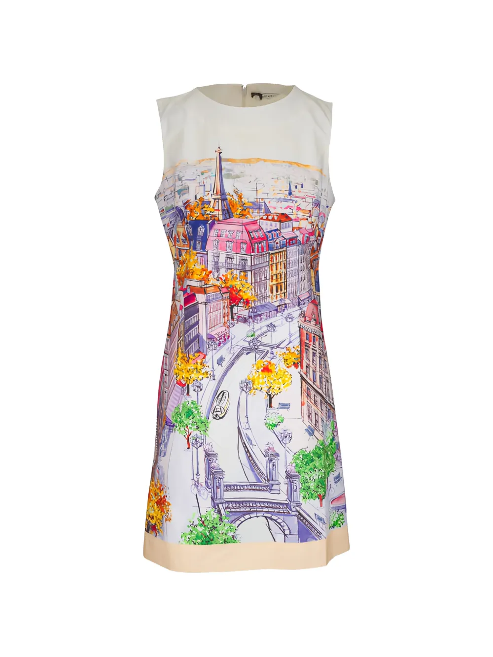 rani arabella Paris-print mini dress - Bianco