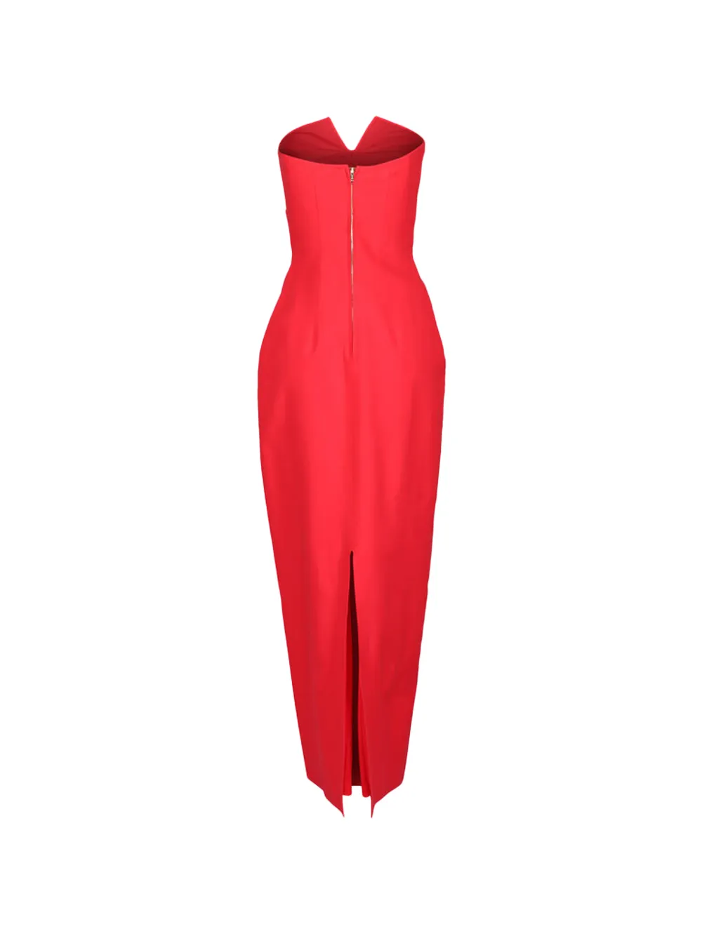  Oroton Ruched Strapless Dress - Red 