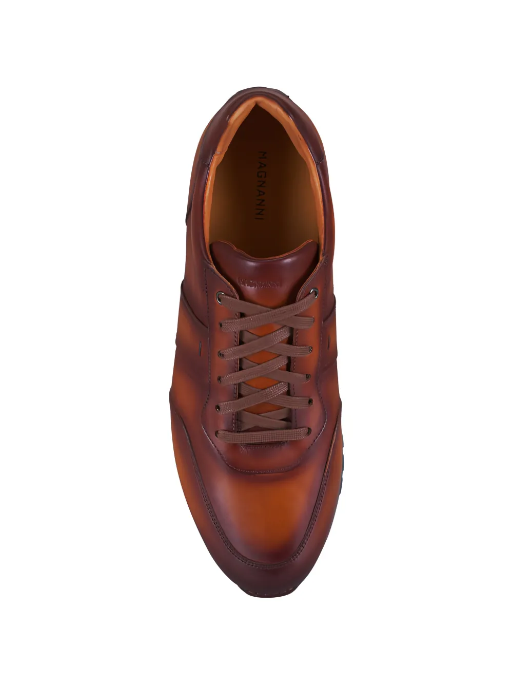 Magnanni Brown leren sneakers met vlakken Bruin