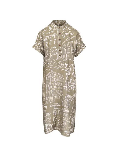 Lafayette 148 print short-sleeve dress