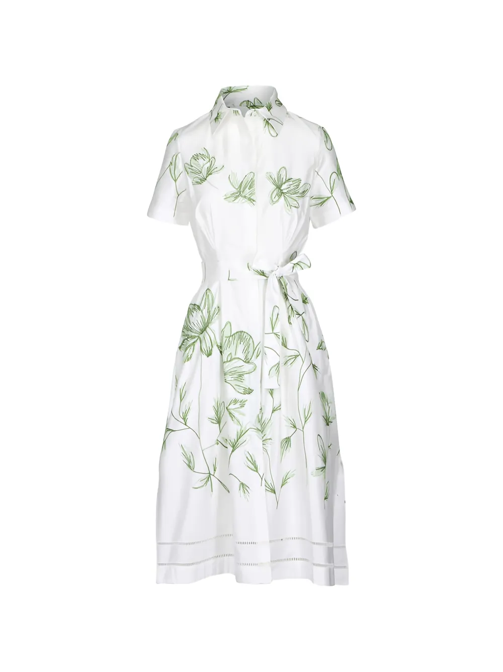 rani arabella Abito midi a fiori con cintura - Bianco