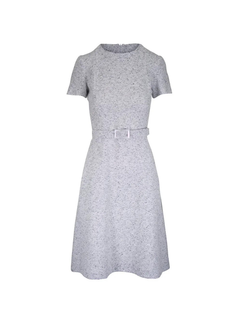 Kiton belted tweed midi dress - Grigio