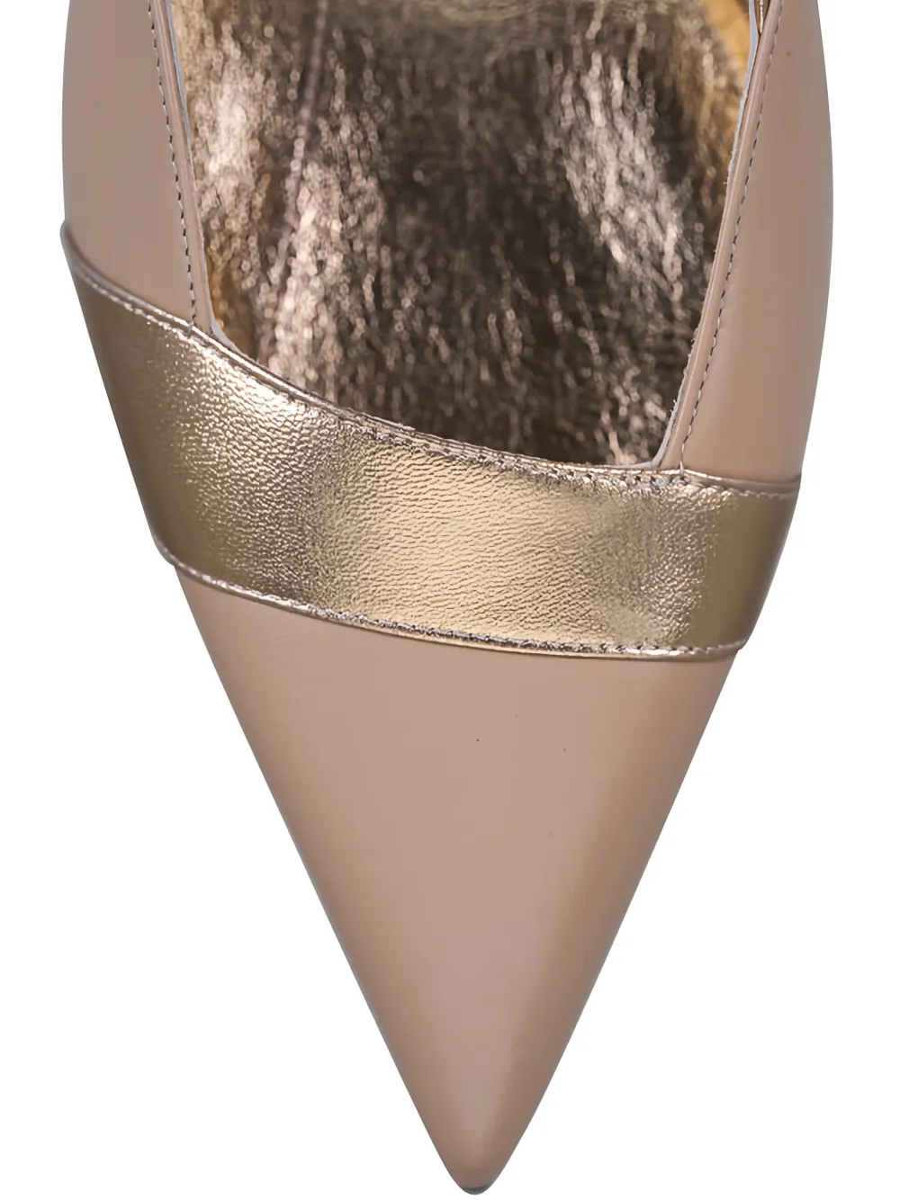 Kiton Metallic leren sling Beige