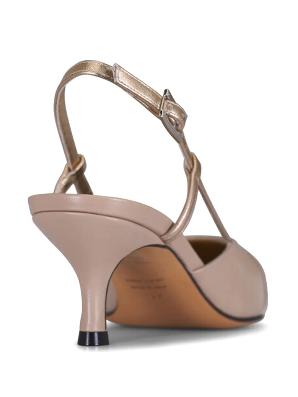 Kiton Metallic leren sling Beige