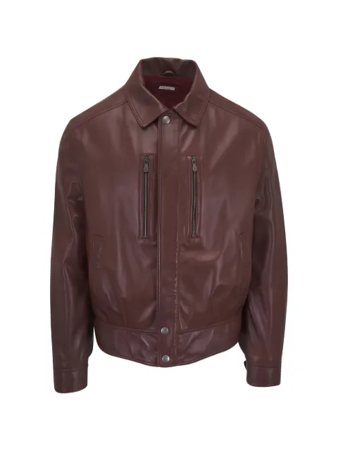 Brunello Cucinelli zip leather jacket