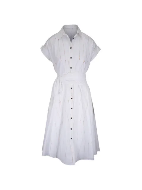 Kiton tie-waist patterned midi dress