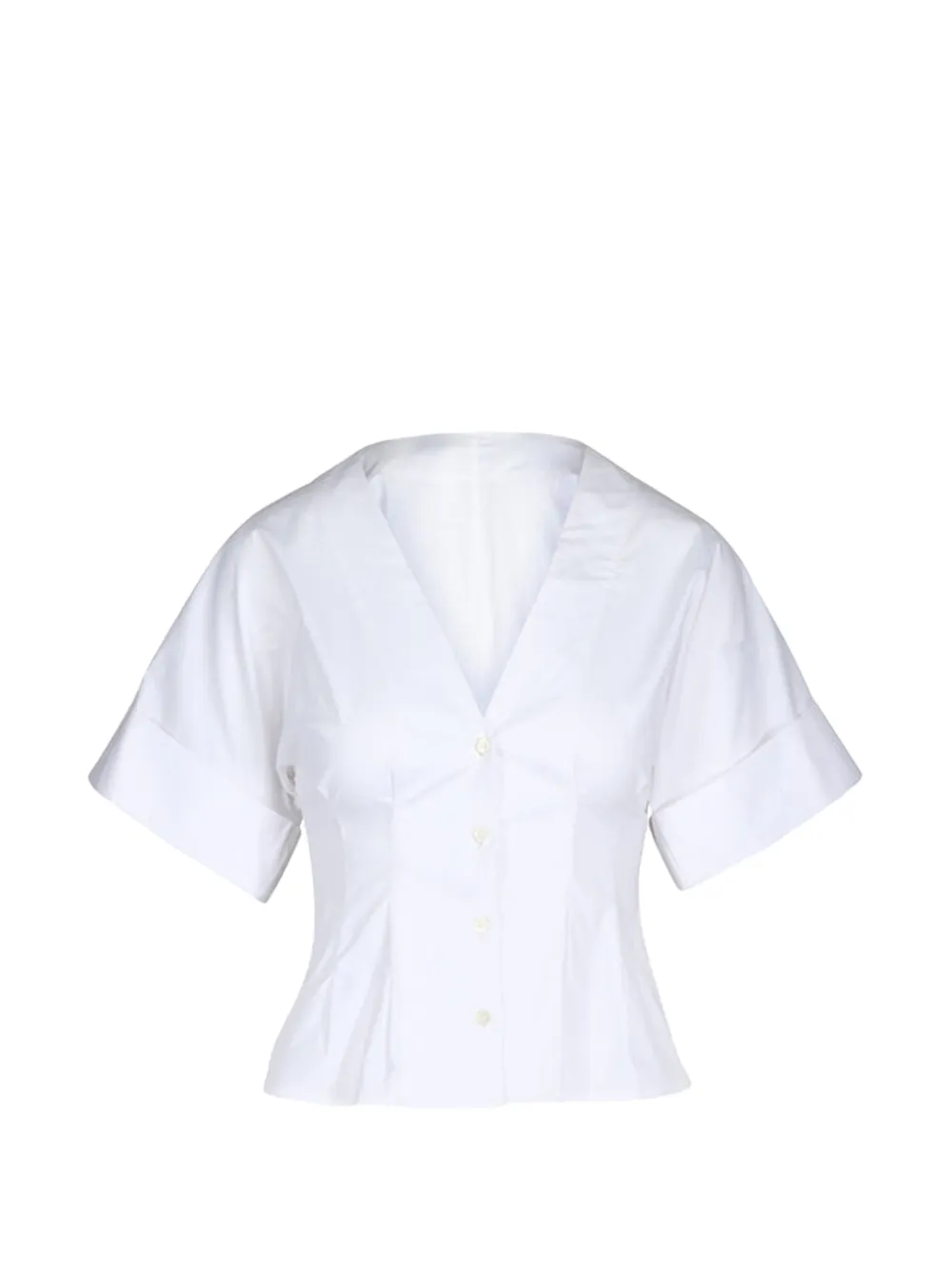 STAUD Elle V-neck shirt - Bianco