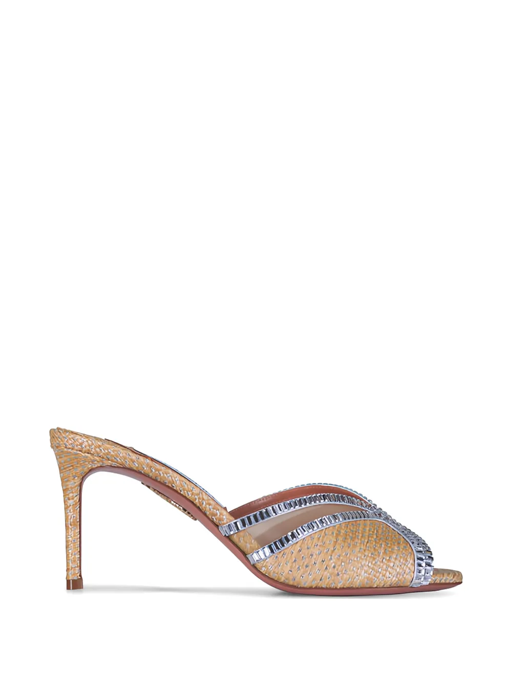 Aquazzura raffia embellishment sandals Beige