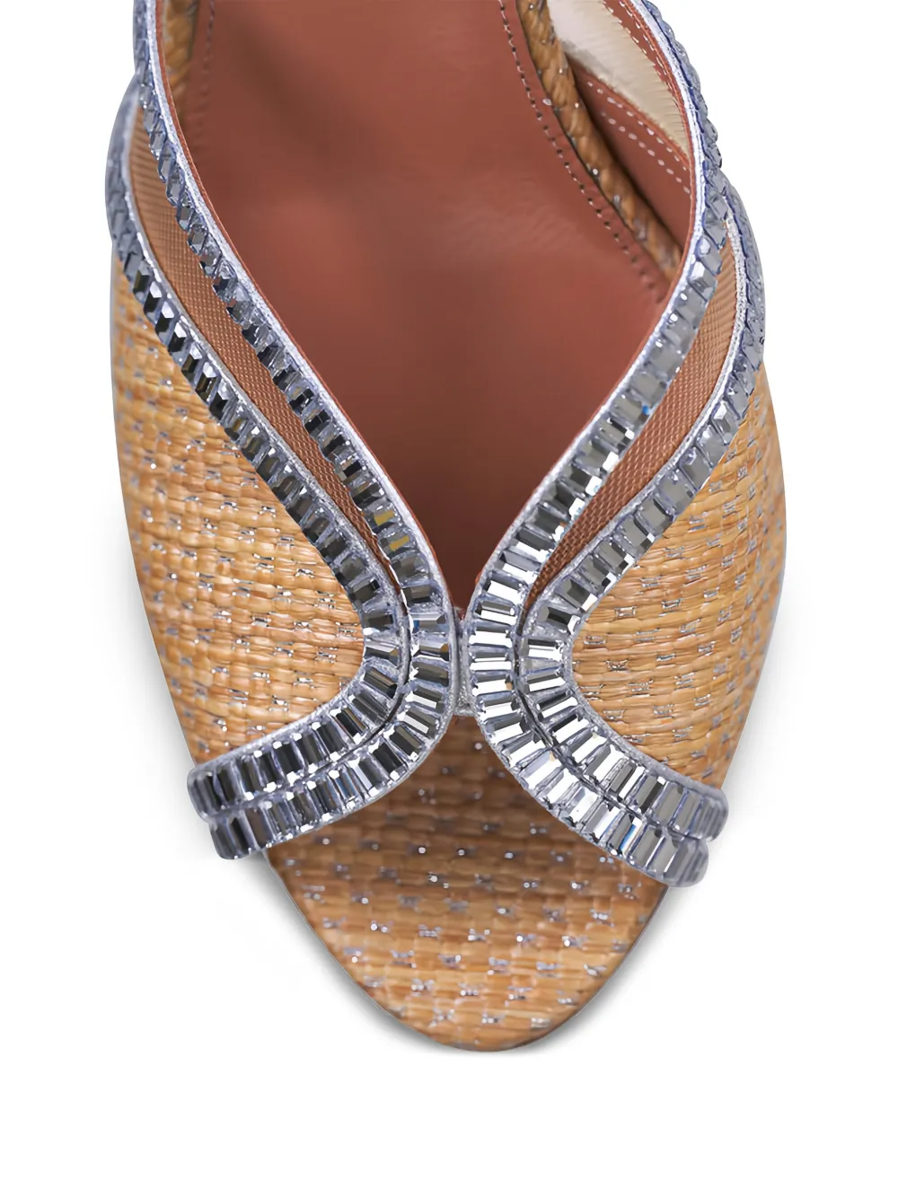 Aquazzura raffia embellishment sandals Beige