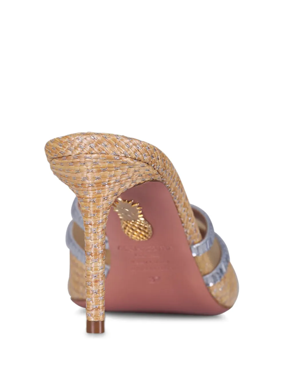 Aquazzura raffia embellishment sandals Beige