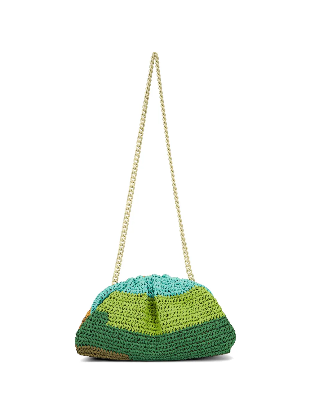 Maria La Rosa Layers Game Crochet chain clutch bag - Verde